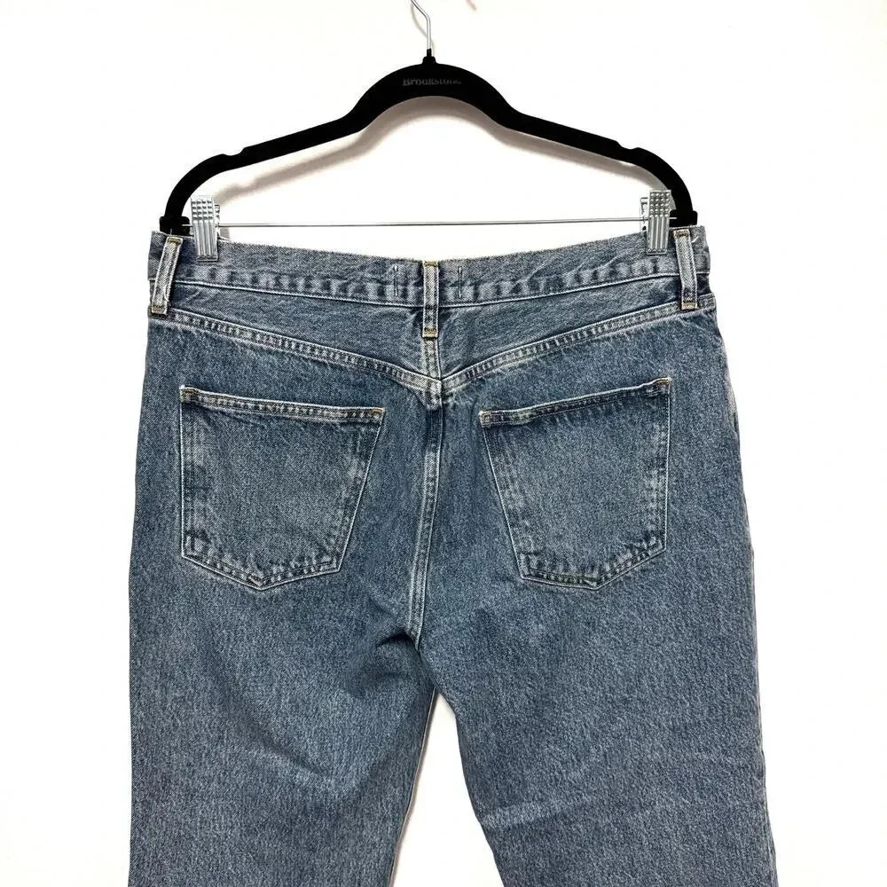 NWOT $198 AGOLDE Relaxed Boot Jeans - Frayed Hem Denim Organic Cotton Mid-Rise - Picture 5 of 11